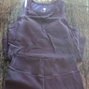 Women's Navy Blue XL Compression Legging Set